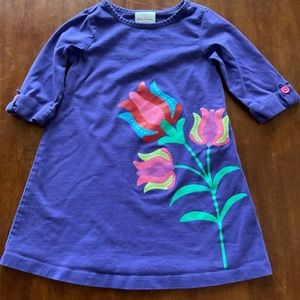 VGUC Purple Hanna Andersson Tunic/Dress with Tall Flower & Roll Up Sleeves